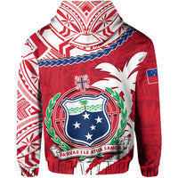 Samoa Hoodie Samoan Coat Of Arms With Coconut Red Style - Wonder Print Shop
