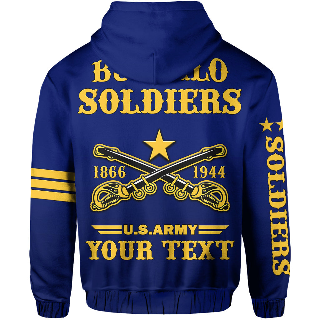 (Custom Text And Chapter) Buffalo Soldiers Hoodie BSMC United States Army Simple Style - Wonder Print Shop