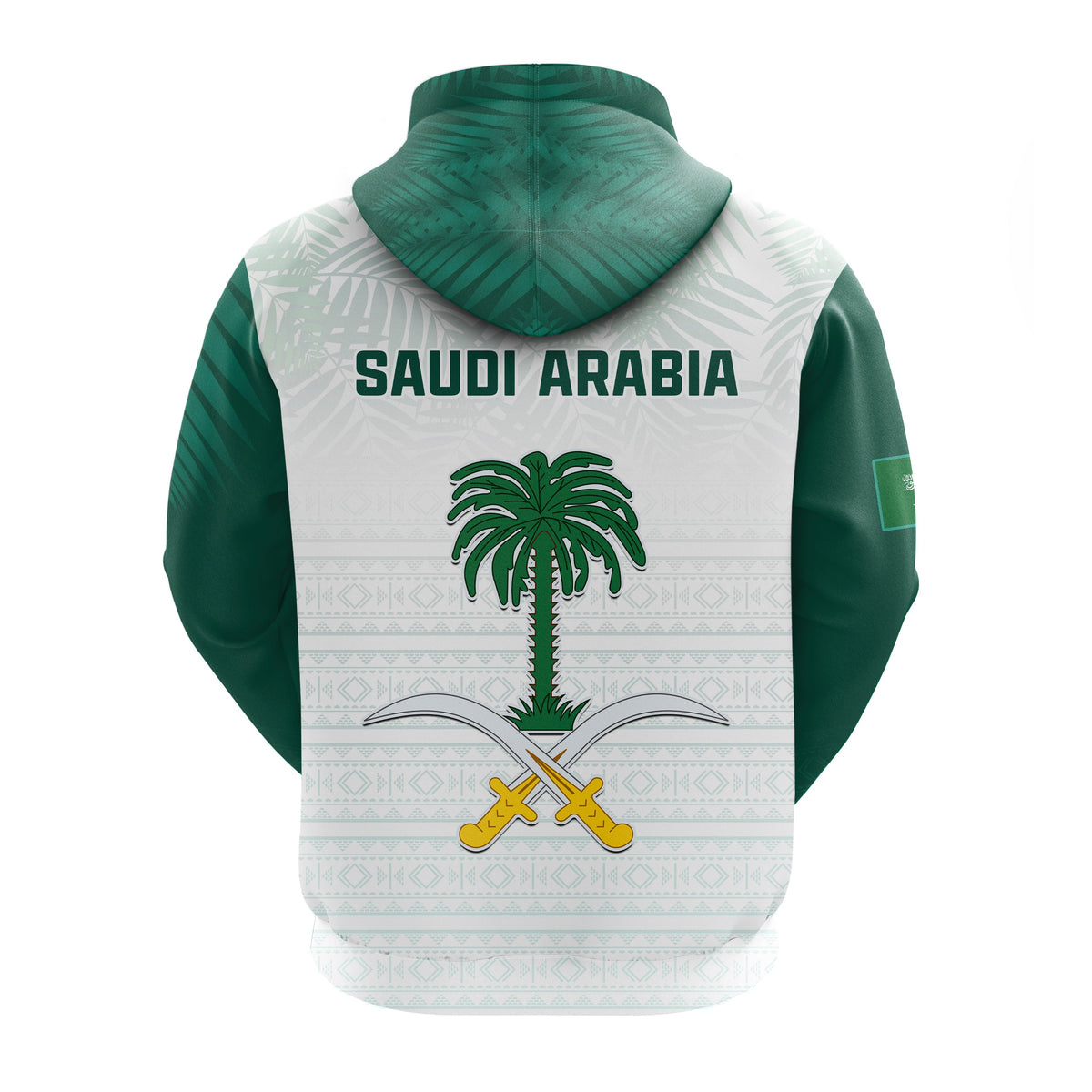 Saudi Arabia Football Hoodie KSA Proud Arabia Pattern White Special LT13 - Wonder Print Shop