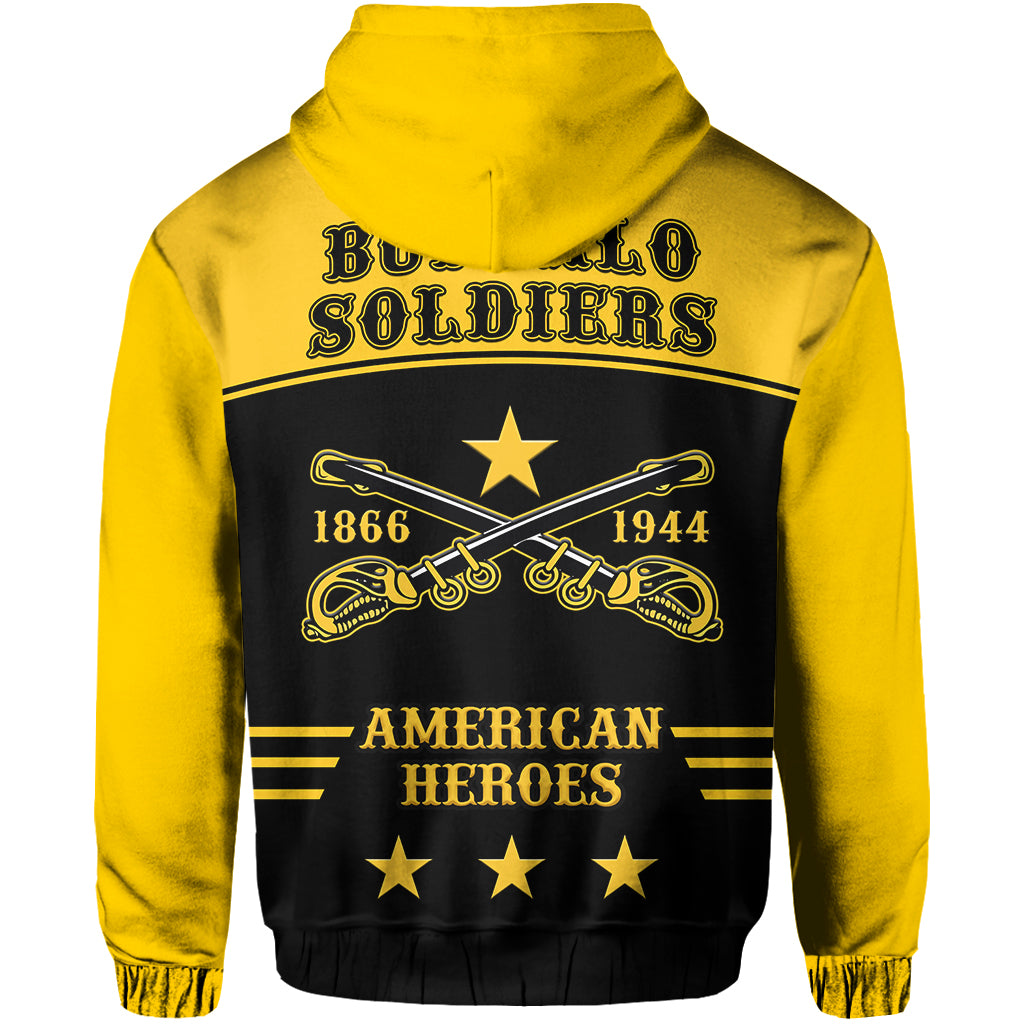 (Custom Text and Chapter) Buffalo Soldiers Hoodie Since 1866 BSMC Anniversary LT13 - Wonder Print Shop