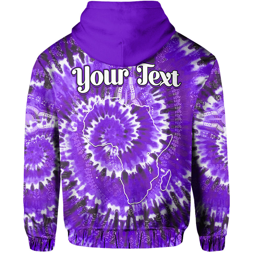 Custom Africa Tie Dye Hoodie Purple Fashion LT13 - Wonder Print Shop