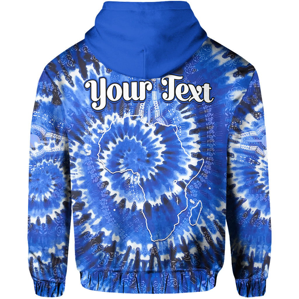 Custom Africa Tie Dye Hoodie Blue Fashion LT13 - Wonder Print Shop