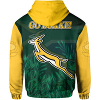 South Africa Rugby Hoodie Springboks King Protea Go Bokke LT13 - Wonder Print Shop