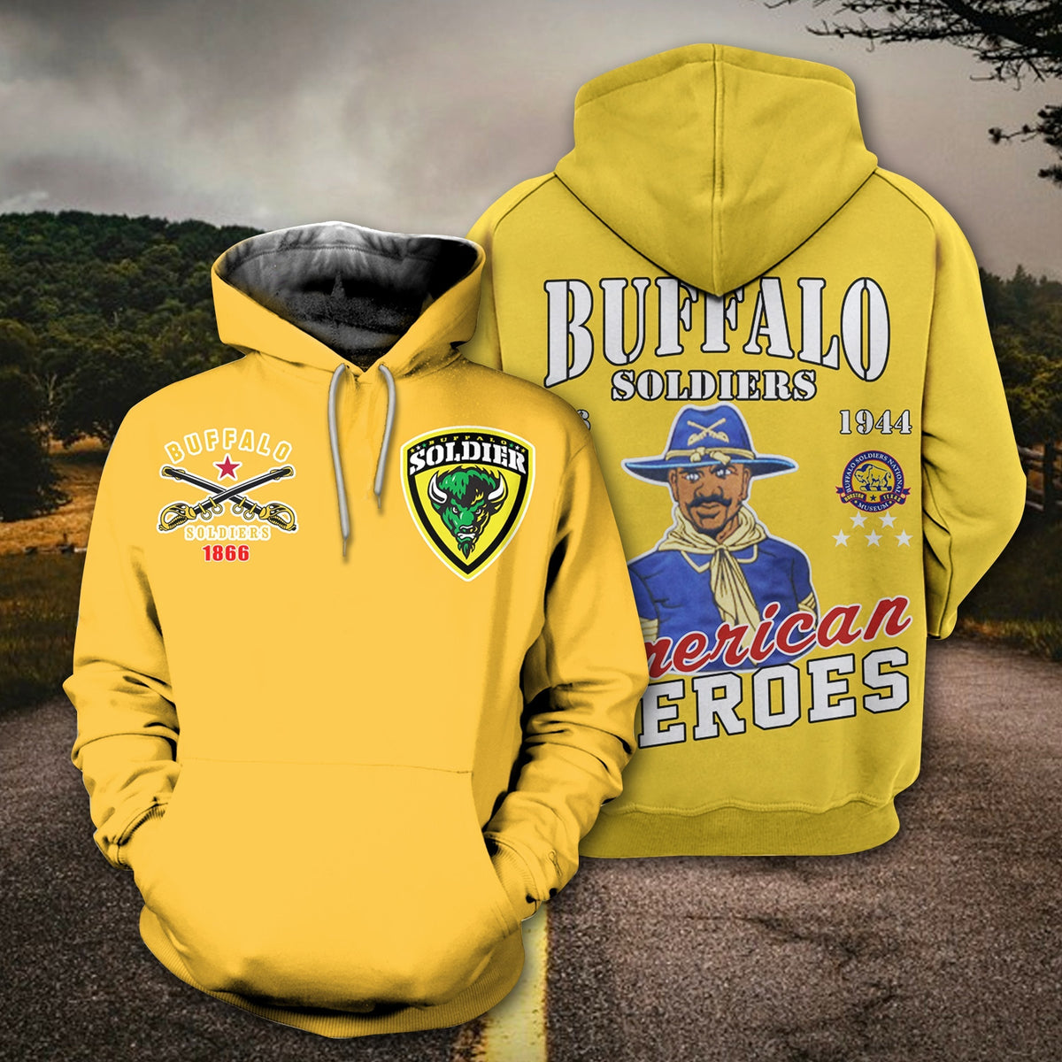 African Hoodie Buffalo Soldiers Simple Pullover Hoodie - Wonder Print Shop