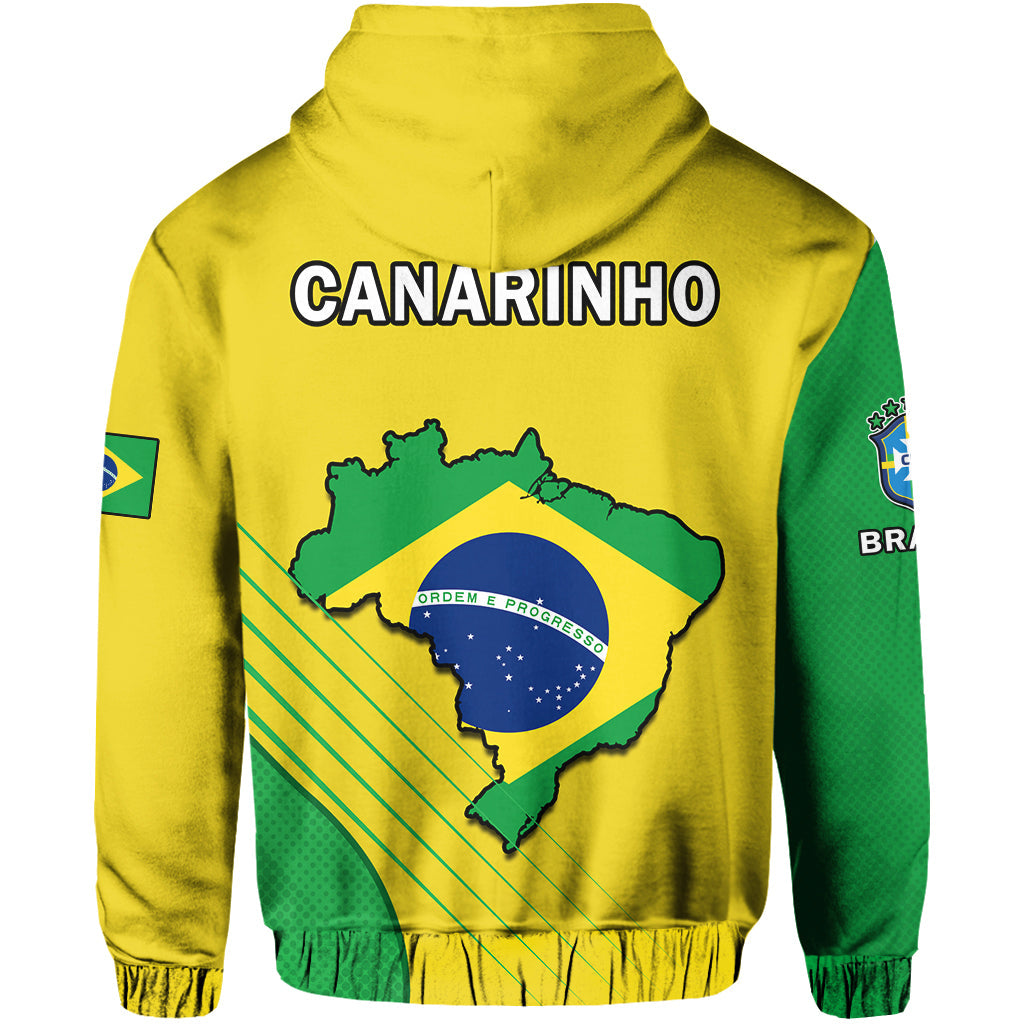 Brazil Football Hoodie Brazil Map Come On Canarinho Sporty Style - Wonder Print Shop