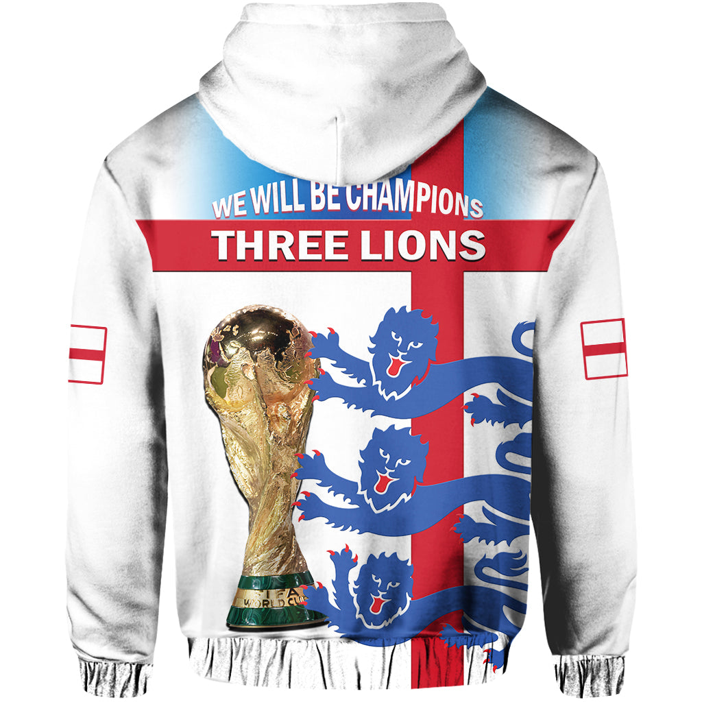 England Football Hoodie Three Lions Champions Football 2022 - Wonder Print Shop