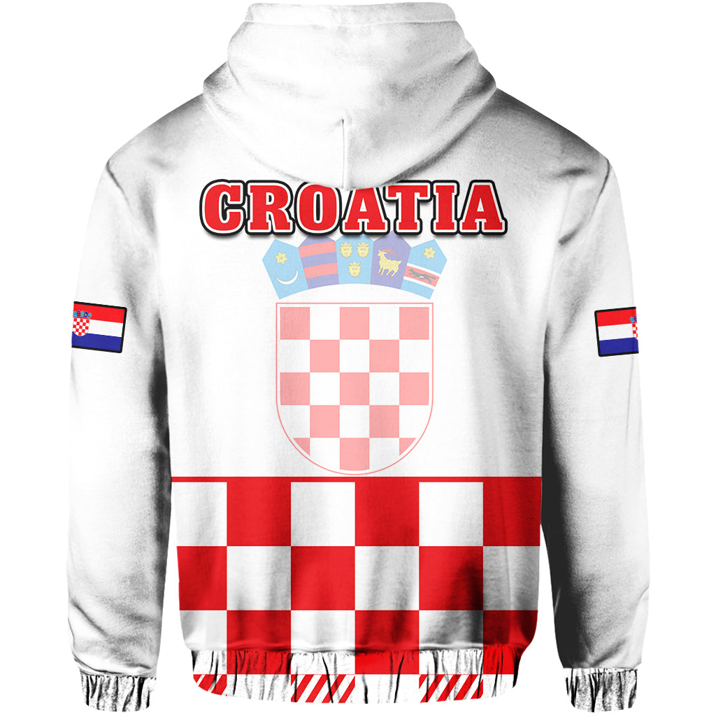 Croatia Football Hoodie Hrvatska Checkerboard Red Version - Wonder Print Shop