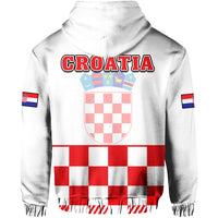 Croatia Football Hoodie Hrvatska Checkerboard Red Version - Wonder Print Shop