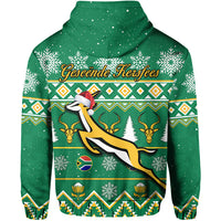 South Africa Rugby Christmas Hoodie Springboks Proud Geseende Kersfees - Wonder Print Shop