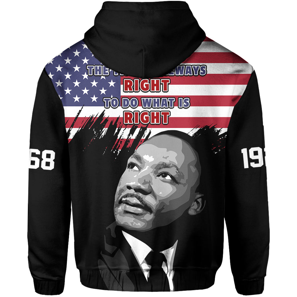 United States Hoodie United States Happy MLK Day Flag Grunge Style - Wonder Print Shop