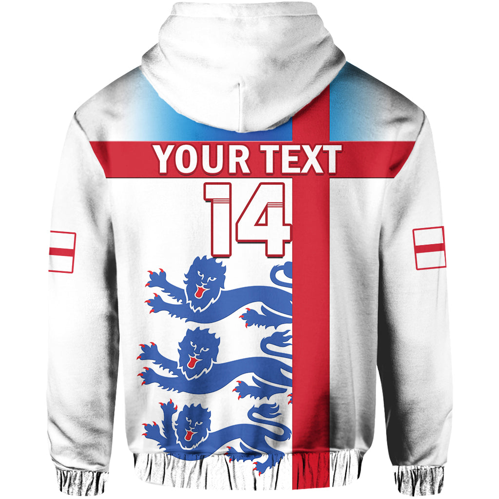 Custom England Football Hoodie Three Lions Champions Football 2022 - Wonder Print Shop