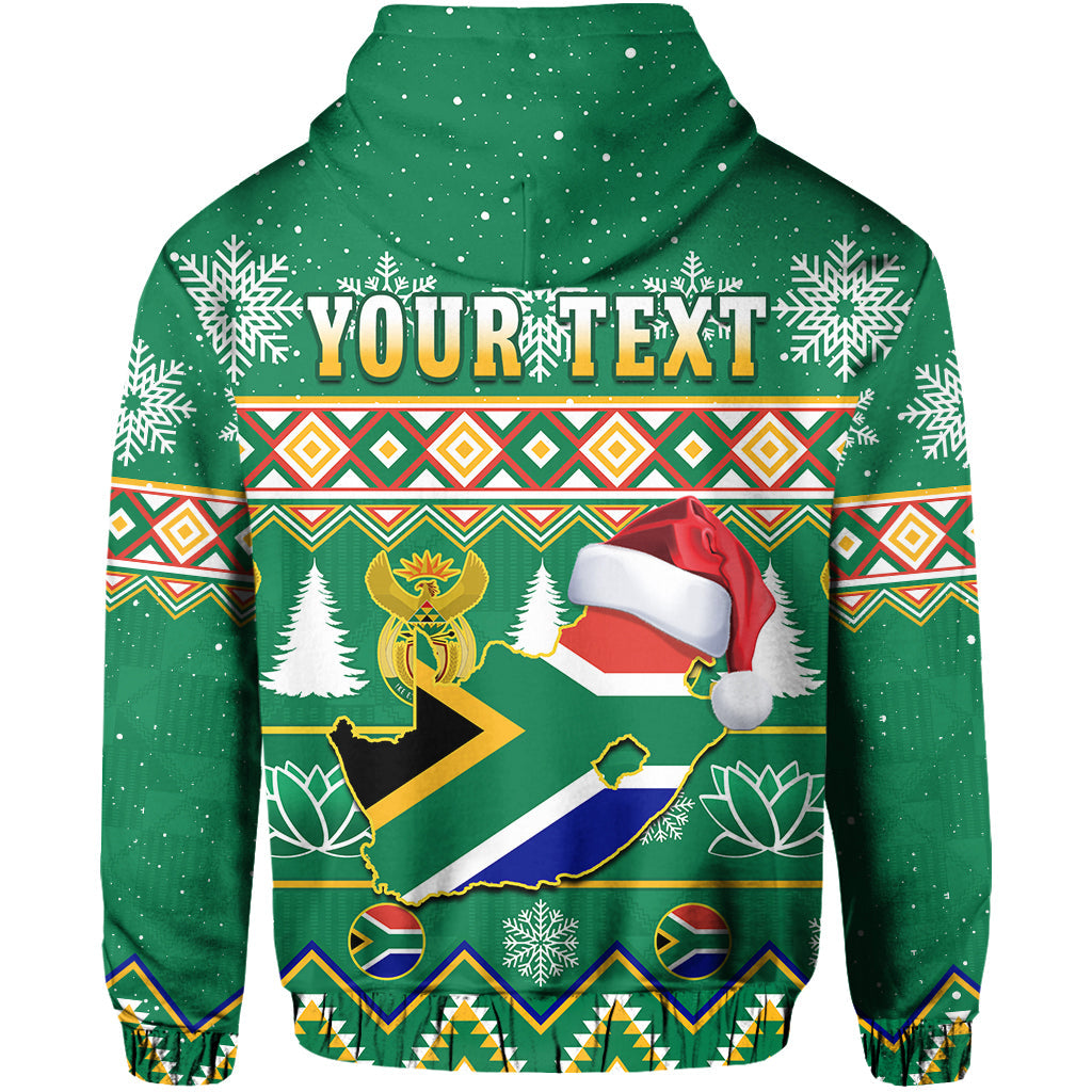 Custom South Africa Christmas Hoodie King Protea Geseende Kersfees - Wonder Print Shop