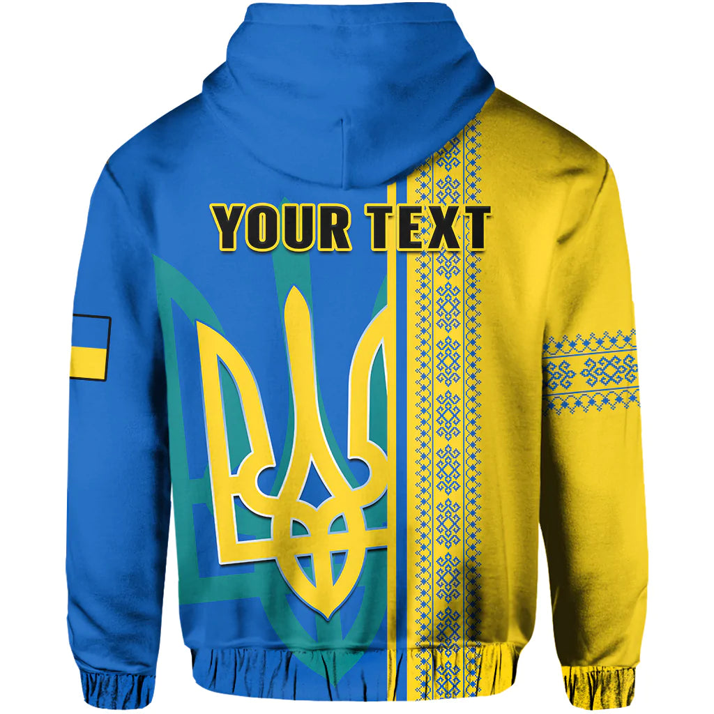 Custom Ukraine Unity Day Hoodie Folk Ukrainian Coat Of Arms - Wonder Print Shop