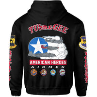 Custom Tuskegee Airmen Hoodie Red Tail Angels American Heros - Wonder Print Shop