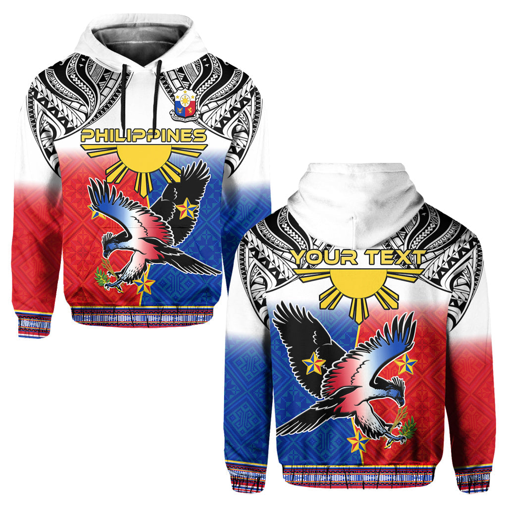 Custom Personalised Philippines Hoodie Polynesian Filipino Pattern With Eagle - Wonder Print Shop