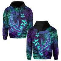 Custom Polynesian Hoodie Purple Paradise Hawaiian Tribal Hammerhead Shark - Wonder Print Shop