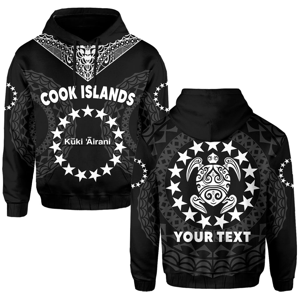Custom Personalised Islands Hoodie Circle Pattern Mix Sea Turtle Black Version - Wonder Print Shop