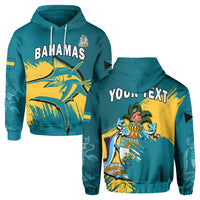 Custom Bahamas Hoodie Blue Marlin With Bahamian Coat Of Arms - Wonder Print Shop