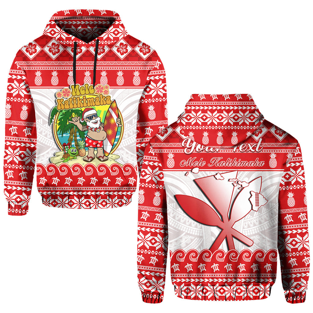 Custom Christmas Hawaii Hoodie Kanaka Polynesian Santa Claus Mele Kalikimaka - Wonder Print Shop