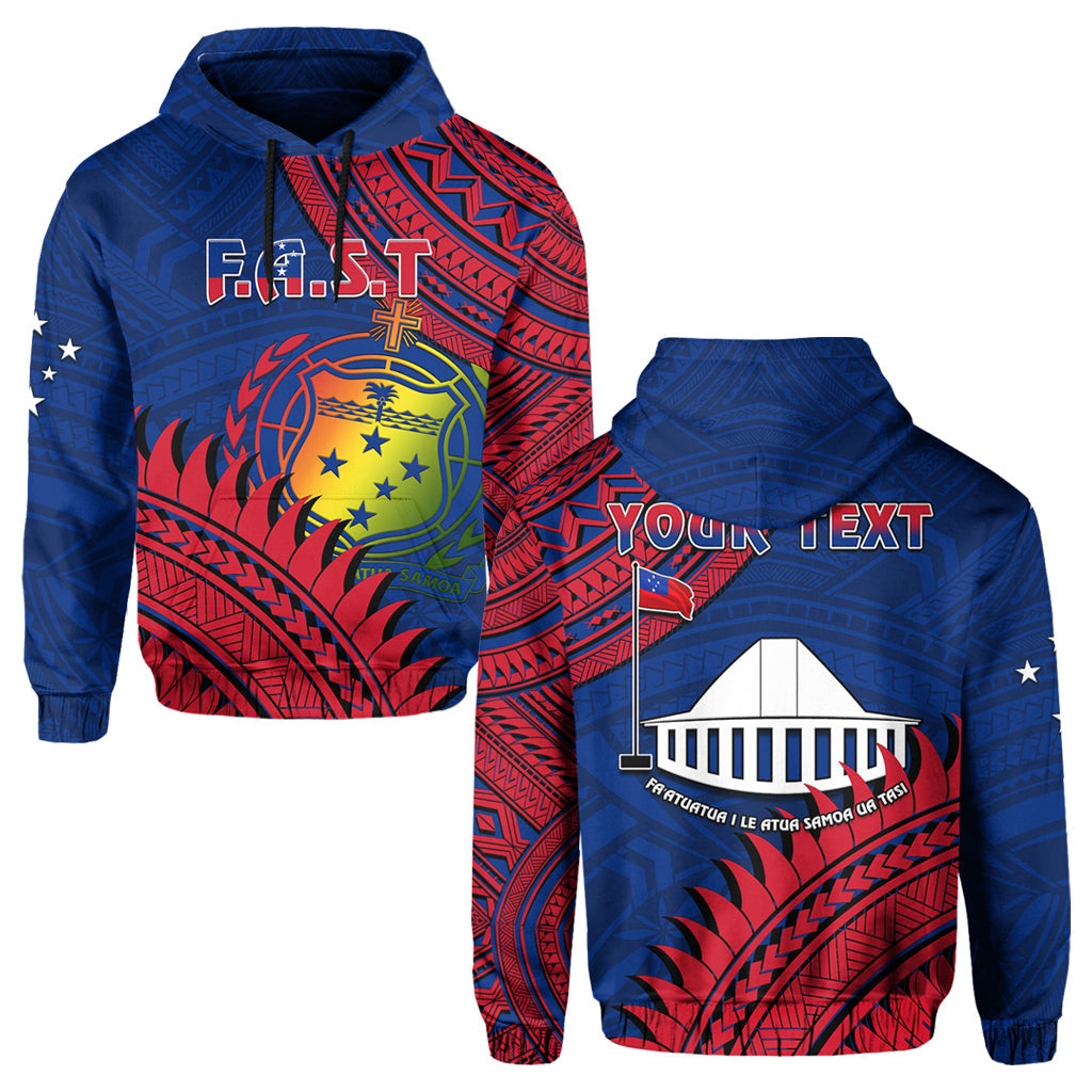 Custom Personalised F.A.S.T Samoa Hoodie Samoan Coat Of Arms Polynesian Pattern - Wonder Print Shop