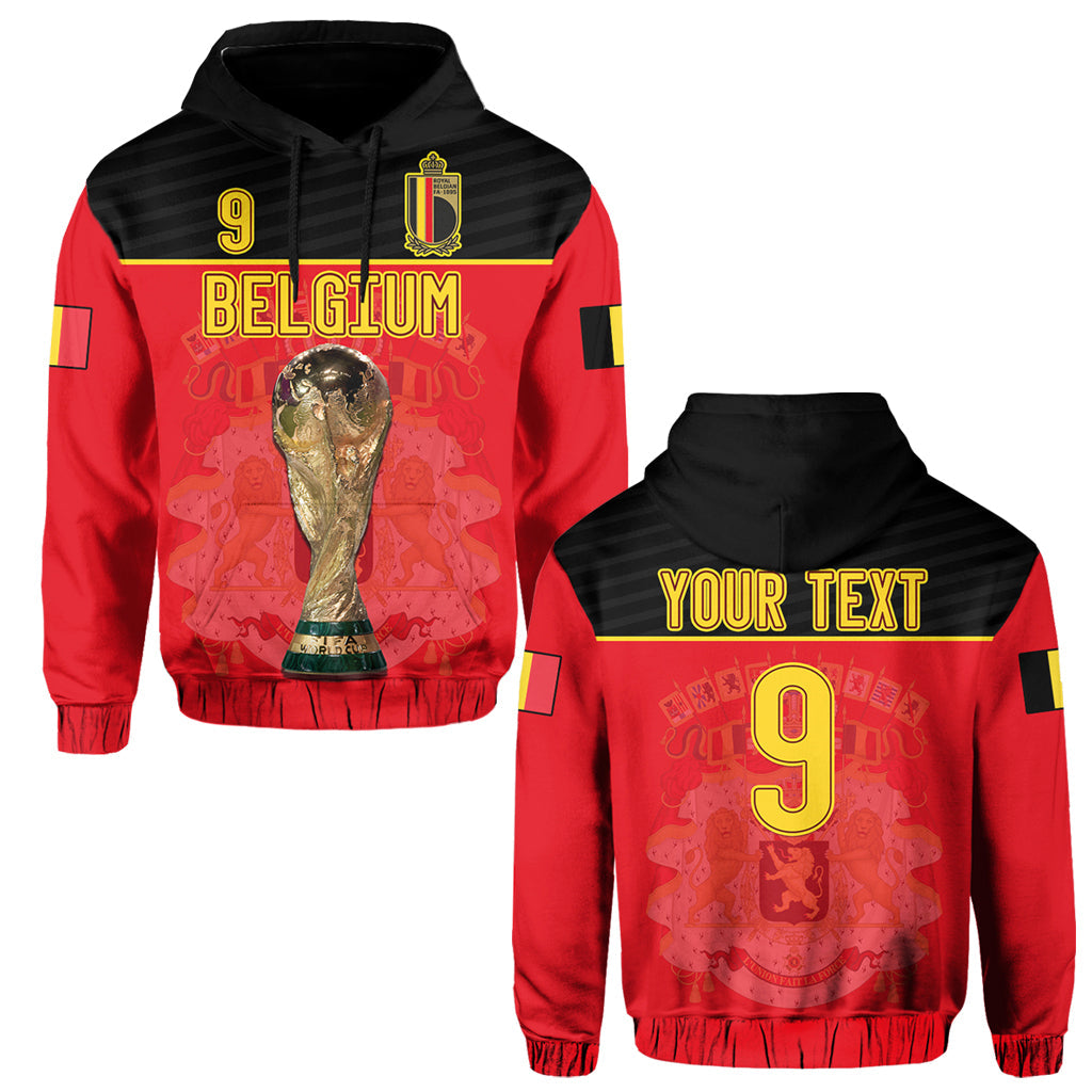 Custom Belgium Football 2022 Hoodie De Rode Duivels Sporty Style - Wonder Print Shop