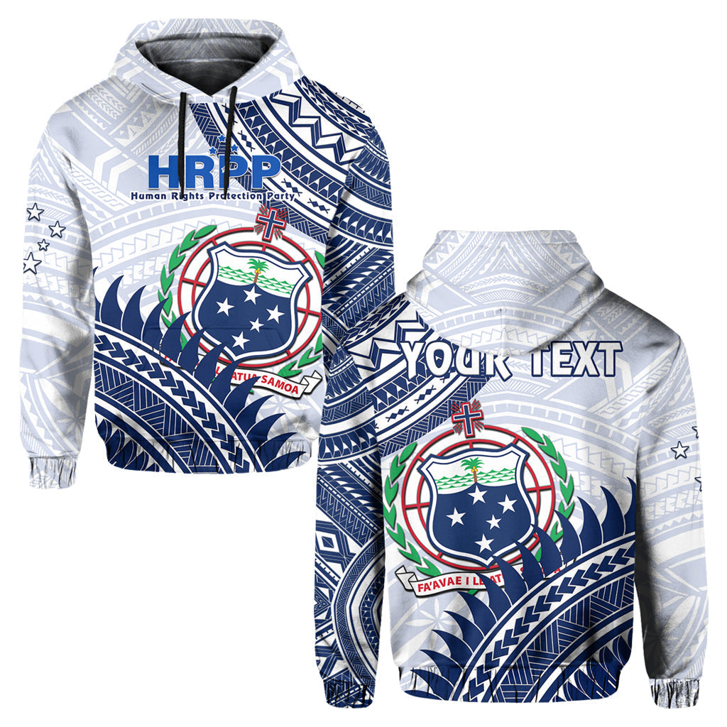 Custom Personalised HRPP Samoa Hoodie Samoan Coat Of Arms Polynesian Pattern - Wonder Print Shop