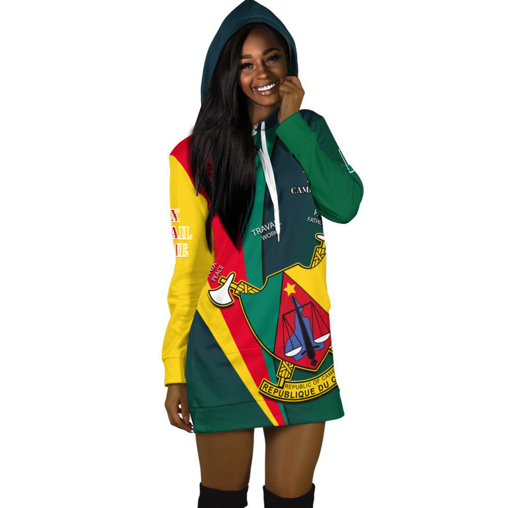 Cameroon Hoodie Dress Map Cameroun Style Flag LT13 - Wonder Print Shop
