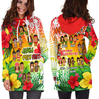 Custom Personalised Aloha Poly Fest Hoodie Dress Polynesian Pattern With Tropical Flowers - Wonder Print Shop