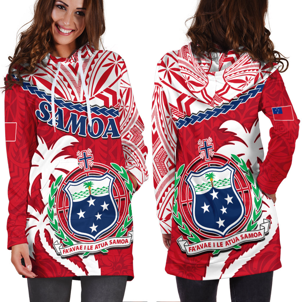 Samoa Hoodie Dress Samoan Coat Of Arms With Coconut Pink Style - Wonder Print Shop