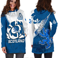 Scotland Rugby Hoodie Dress Scottish Coat Of Arms Mix Thistle Newest Version - Wonder Print Shop