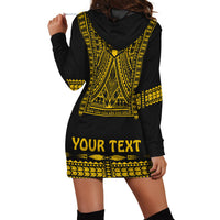 Custom Personalised Polynesian Hoodie Dress Dashiki With Polynesian Tattoo Royal Golden Version - Wonder Print Shop