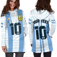 (Custom Text And Number) Argentina Football 2022 Hoodie Dress Vamos La Albiceleste - Wonder Print Shop