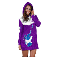 Scottish Rugby Hoodie Dress Map Of Scotland Thistle Purple Version - Wonder Print Shop