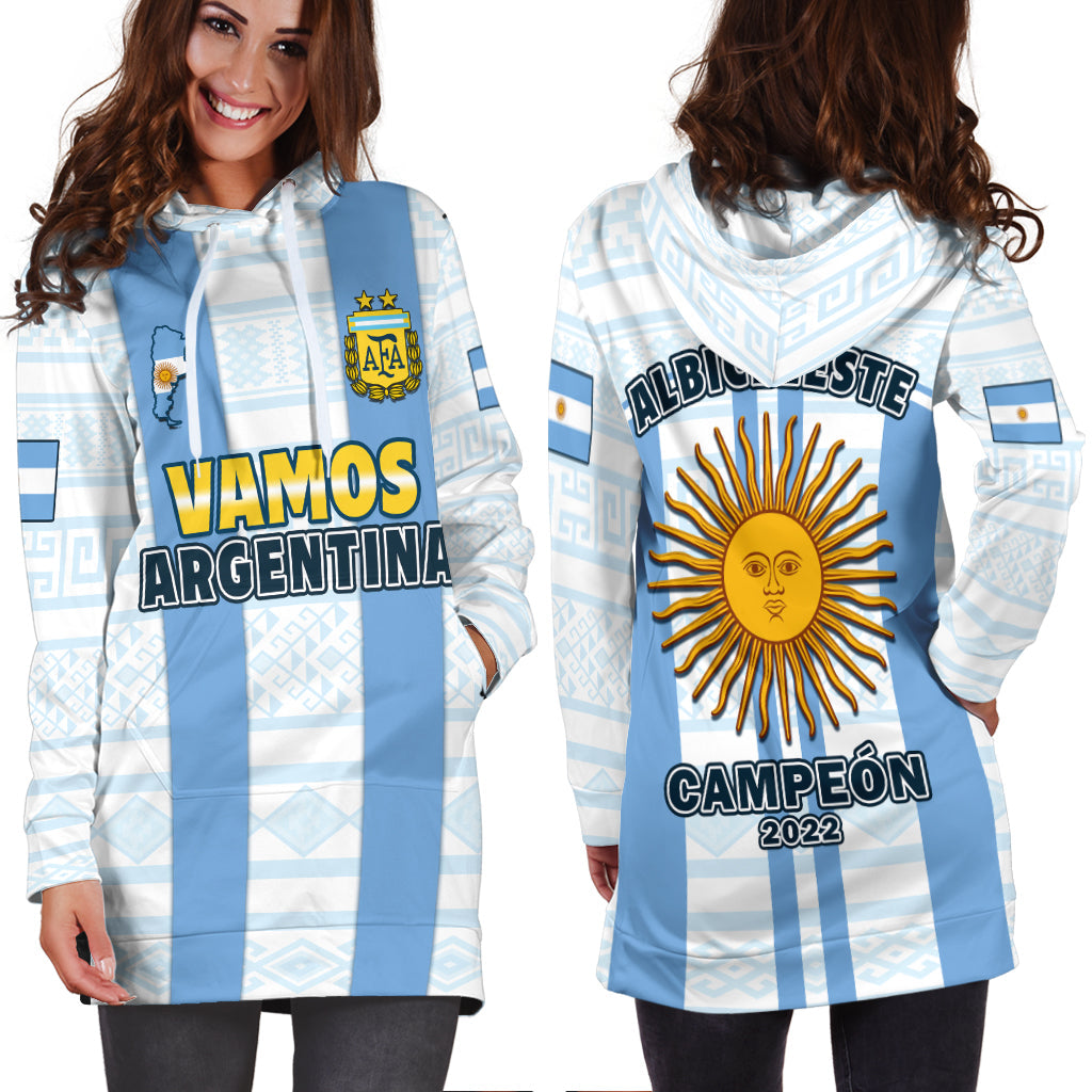 Argentina Football 2022 Hoodie Dress Vamos La Albiceleste - Wonder Print Shop