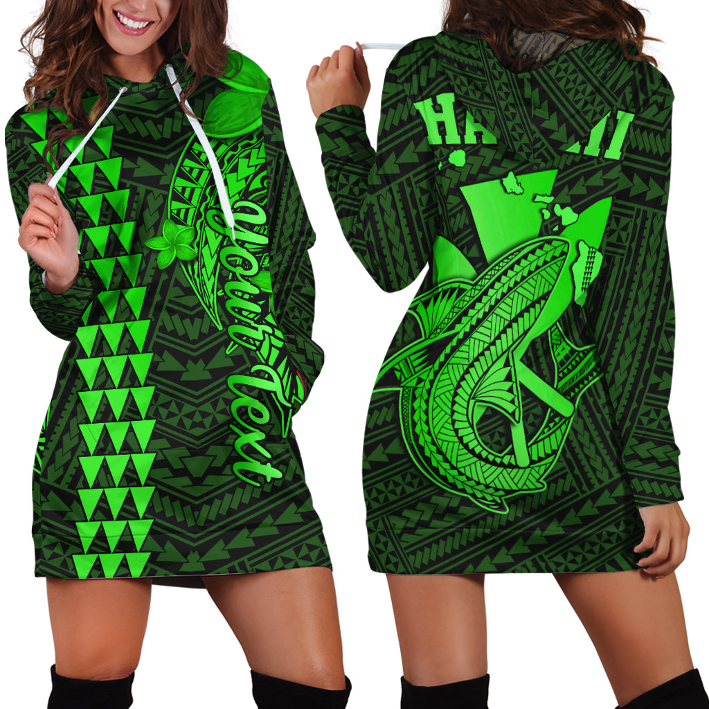 Custom Personalised Hawaii Hoodie Dress Kakau Kanaka Maoli Combine Polynesian Shark Ver.02 - Wonder Print Shop