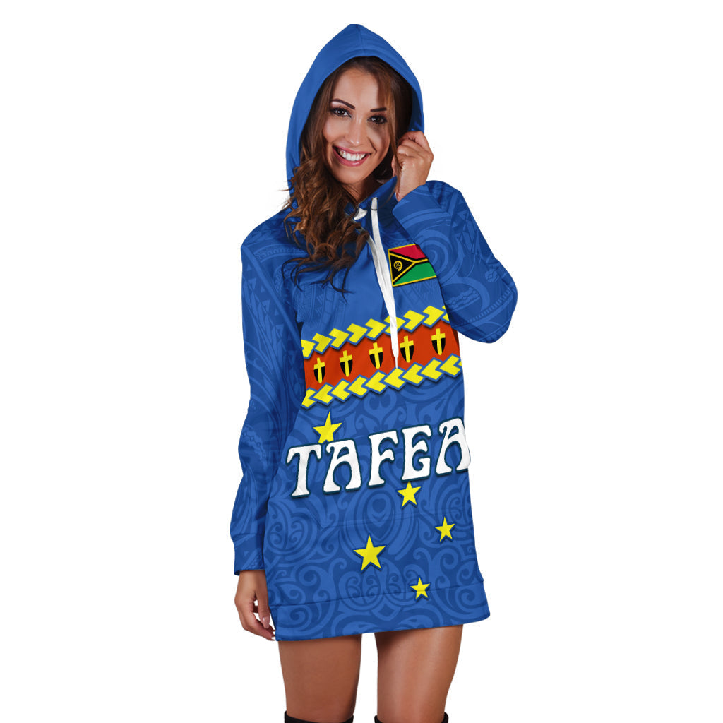 Custom Personalised Tafea Province Hoodie Dress Vanuatu Pig Tusk Polynesian Flag Style - Wonder Print Shop