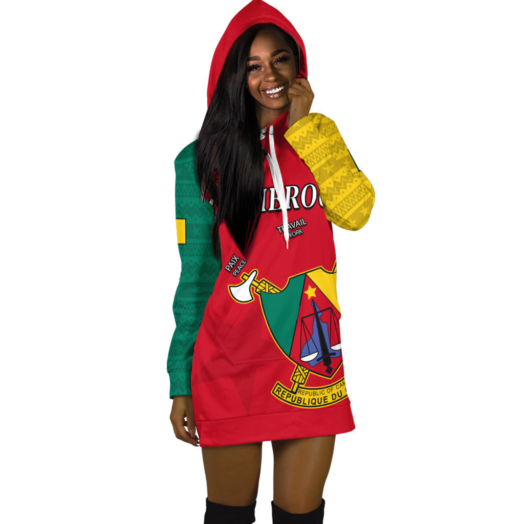 Cameroon Hoodie Dress Independence Day Cameroonians Pattern LT13 - Wonder Print Shop