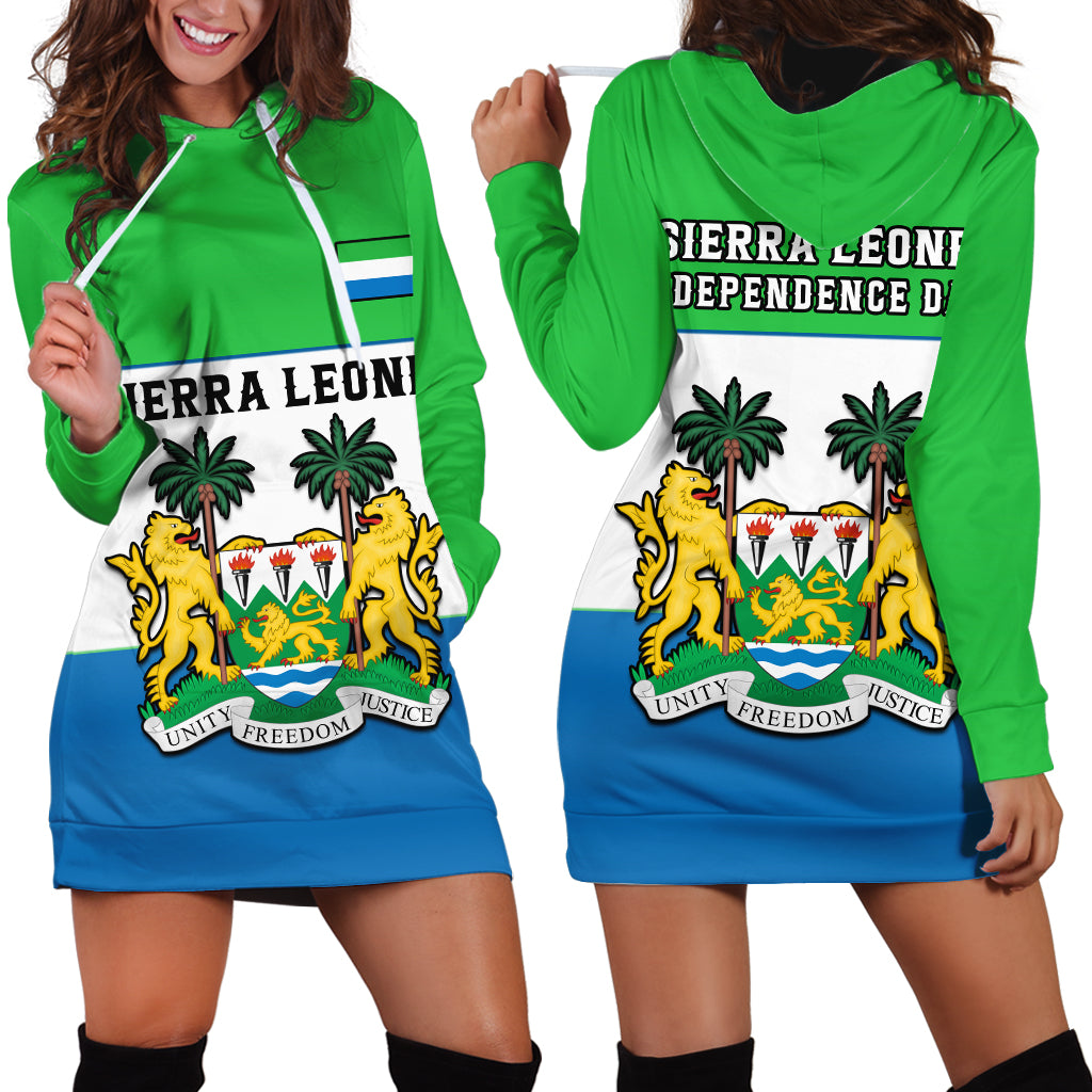 Sierra Leone Hoodie Dress Happy Independence Day - Wonder Print Shop