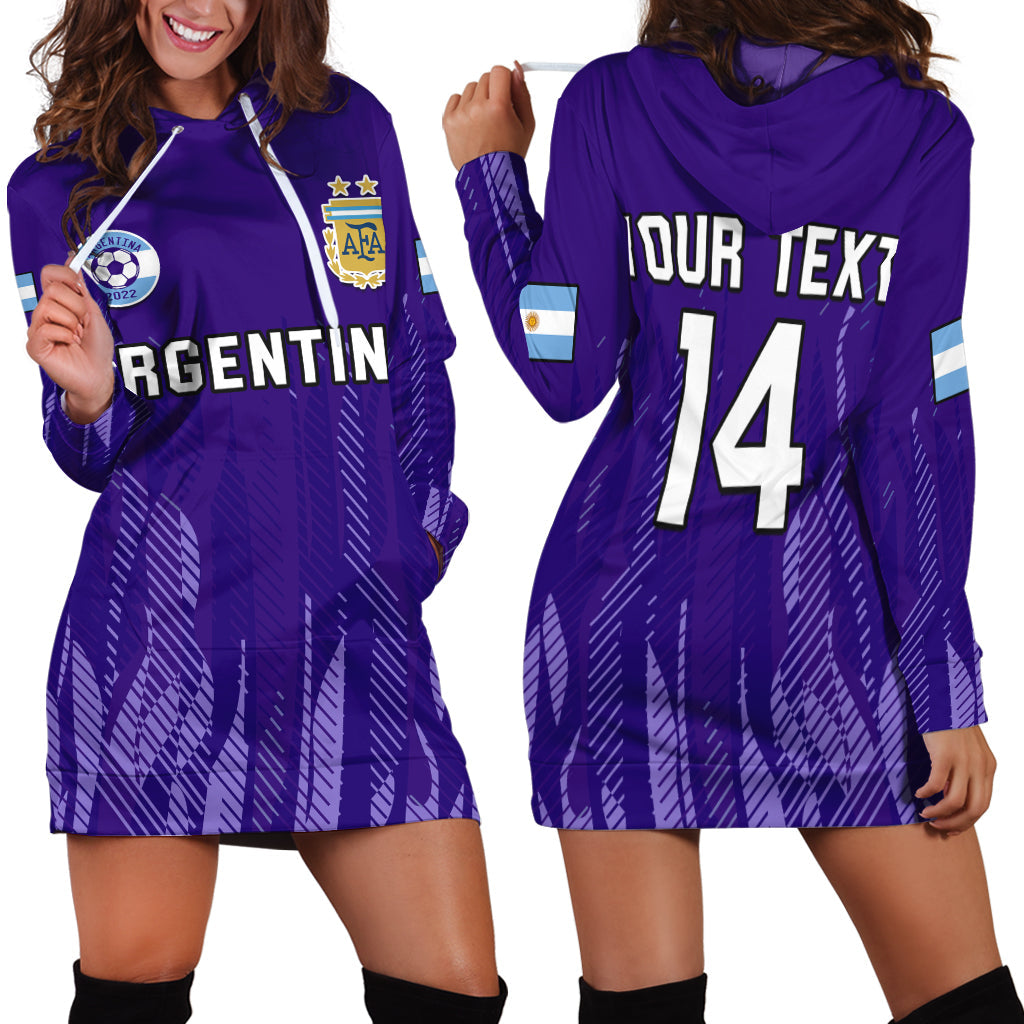 (Custom Text And Number) Argentina Football Hoodie Dress Vamos La Albiceleste 2022 Newest Style - Wonder Print Shop