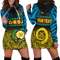 Custom Personalised Torba Province Hoodie Dress Vanuatu Pig Tusk Polynesian Flag Style - Wonder Print Shop