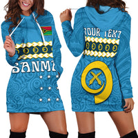 Custom Personalised Sanma Province Hoodie Dress Vanuatu Pig Tusk Polynesian Flag Style - Wonder Print Shop