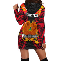 Custom Personalised Papua New Guinea Hoodie Dress PNG Bird Of Paradise Polynesian Pattern - Wonder Print Shop