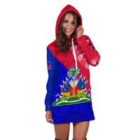Haiti Hoodie Dress Haiti Flag Dashiki Simple Style - Wonder Print Shop