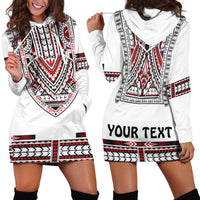 Custom Personalised Polynesian Hoodie Dress Dashiki With Polynesian Tattoo Royal Version - Wonder Print Shop