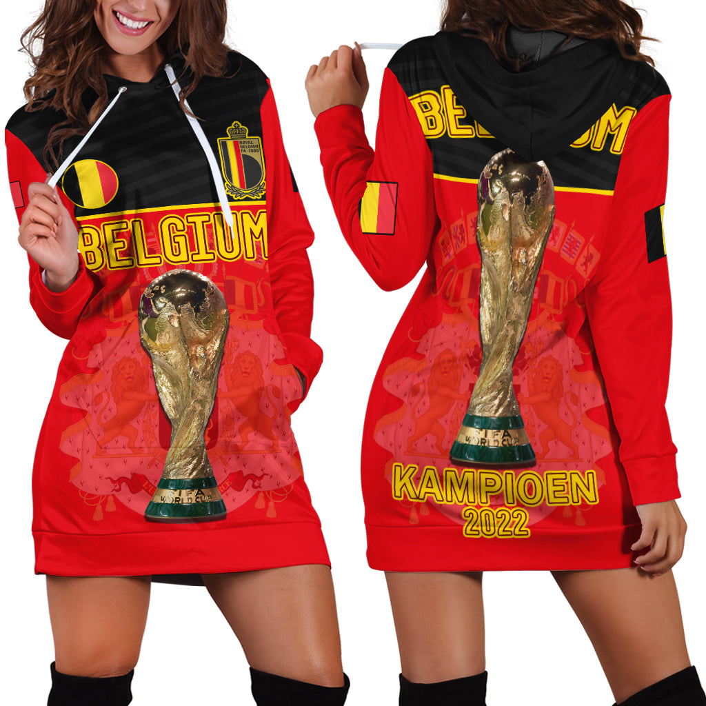 Belgium Football 2022 Hoodie Dress De Rode Duivels Sporty Style - Wonder Print Shop