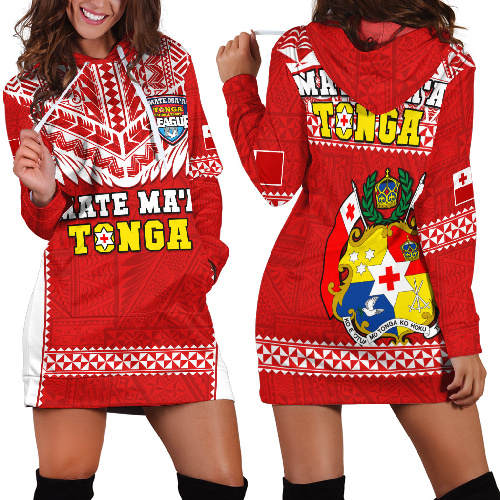 Tonga Rugby Hoodie Dress Mate Maa Tonga Pacific Ngatu White - Wonder Print Shop