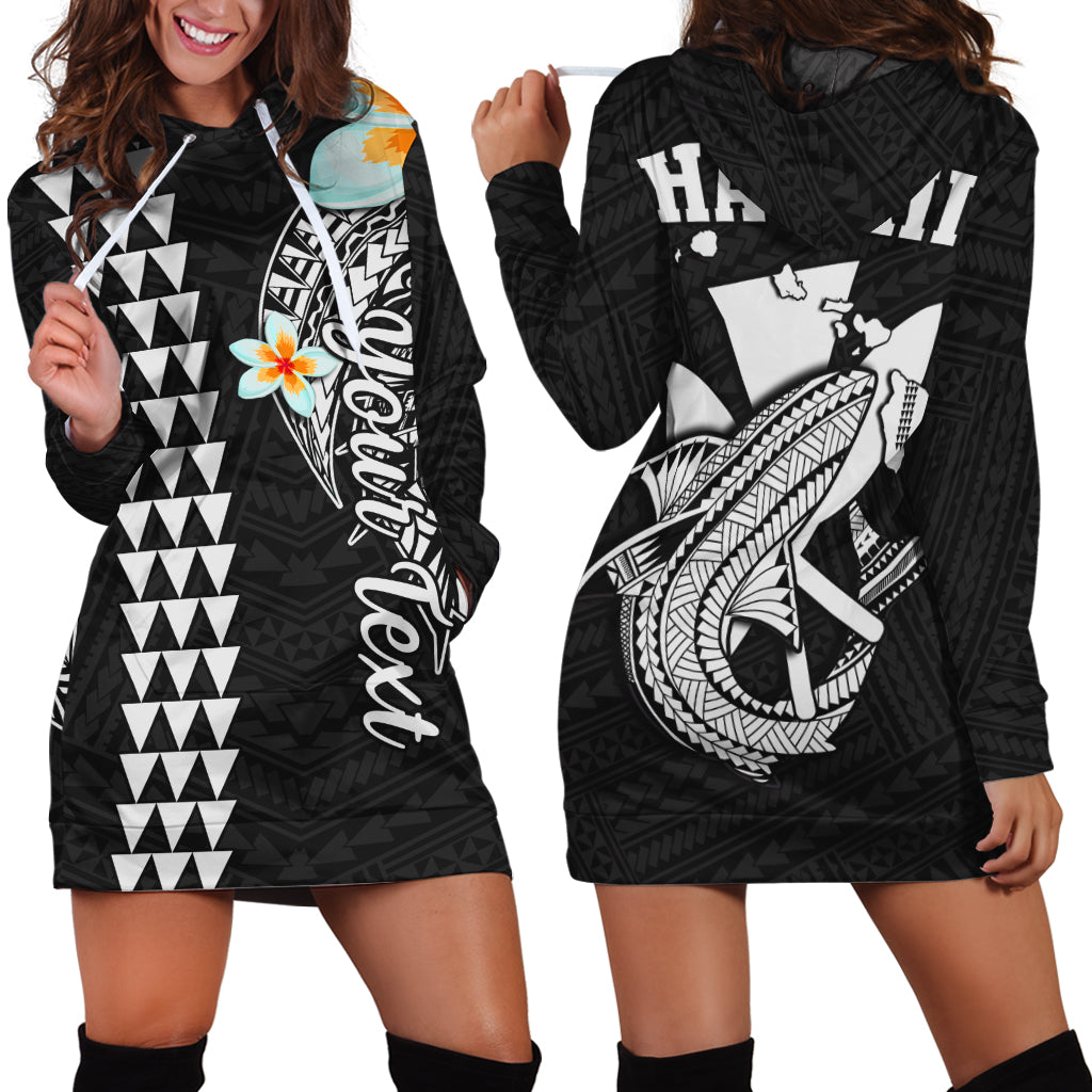 Custom Personalised Hawaii Hoodie Dress Kakau Kanaka Maoli Combine Polynesian Shark Ver.07 - Wonder Print Shop