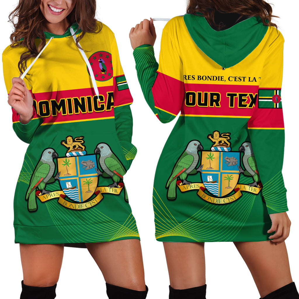 (Custom Personalised) Dominica Hoodie Dress Dominican Coat Of Arms With Map - Wonder Print Shop