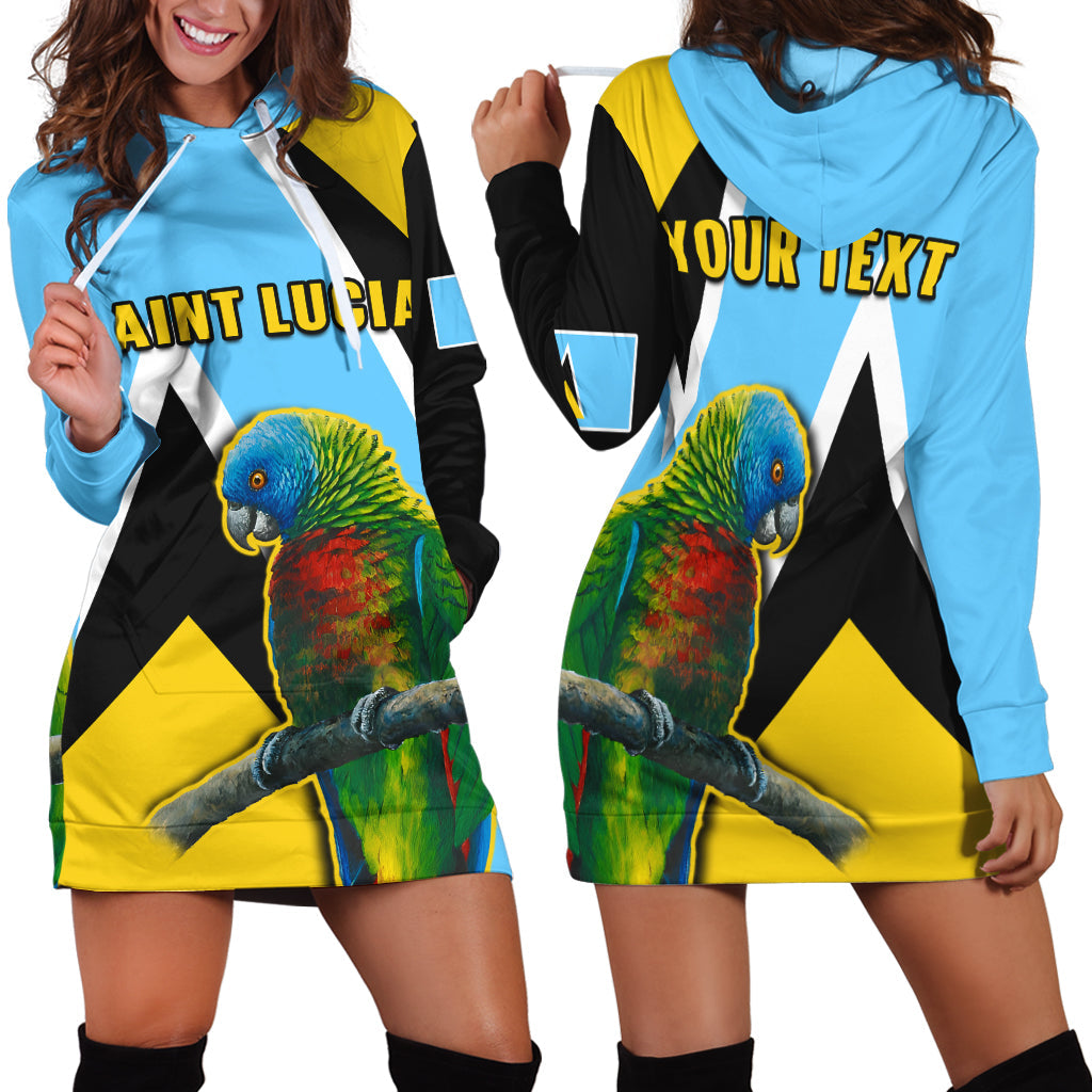 custom-personalised-saint-lucia-hoodie-dress-saint-lucian-parrot-simple-style