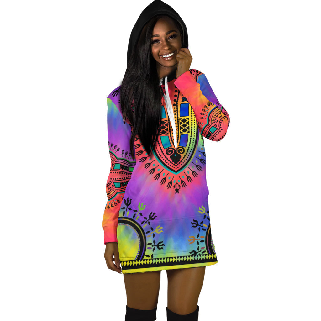 (Custom Personalised) Dashiki Tie Dye Hoodie Dress African Pattern LT13 - Wonder Print Shop